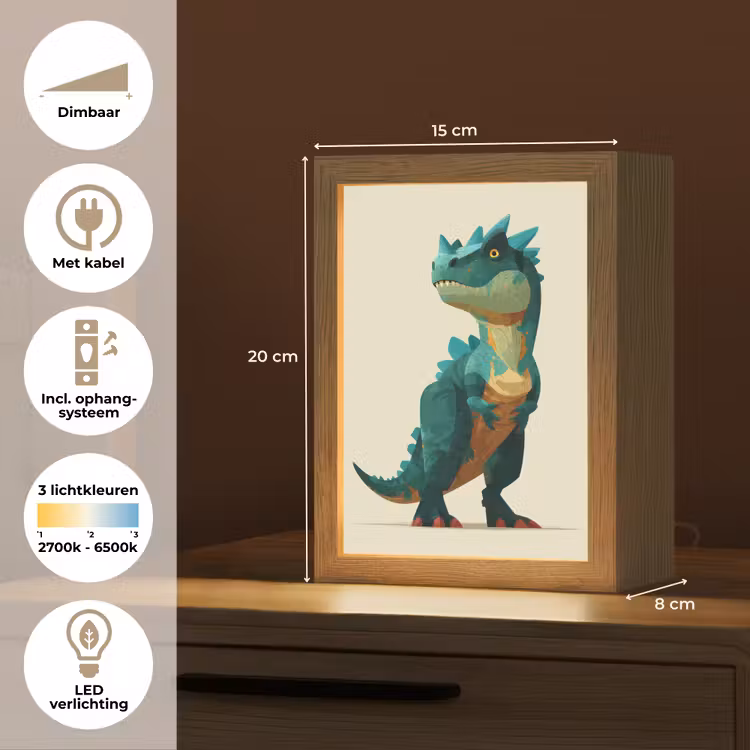 Nachtlampje - Stekels - Dino - Blauw - Gespierd — 8