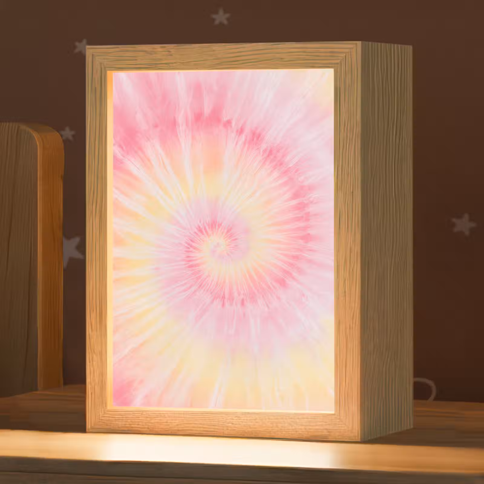 Nachtlampje - Patroon - Tie Dye - Pasteltinten - Roze — 1