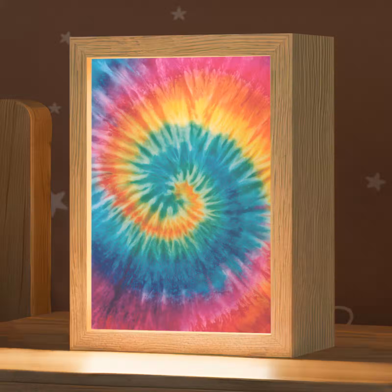 Nachtlampje - Regenboogkleuren - Tie dye - — 1