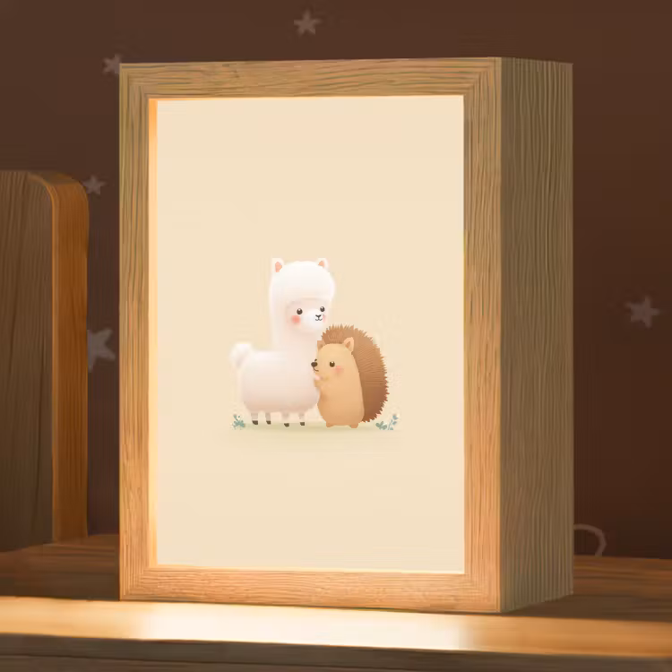 Nachtlampje - Alpaca - Egel - Bruin - Knuffelen — 1