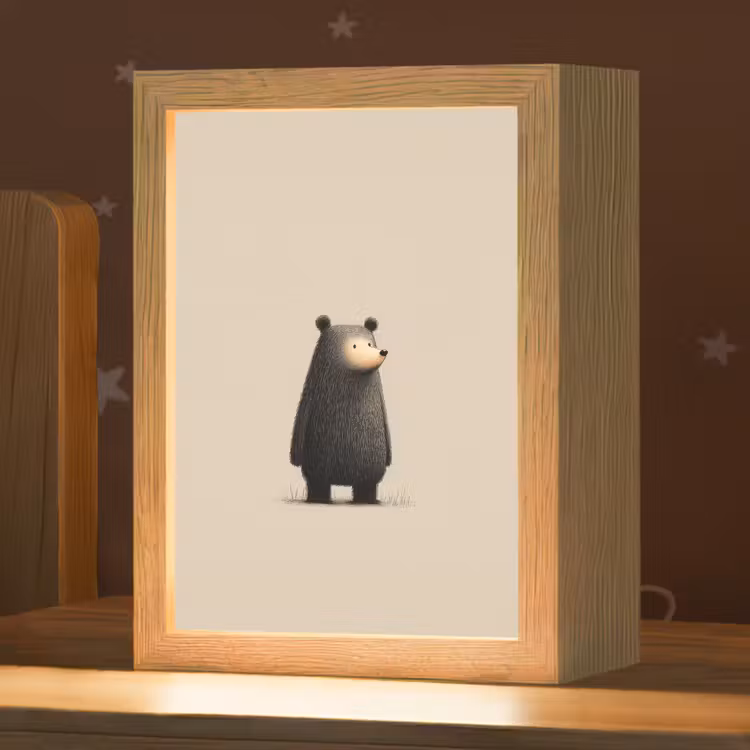 Nachtlampje - Beer - Donkerbruin - Minimalistisch — 1