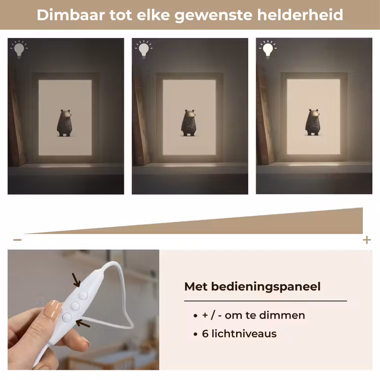 Nachtlampje - Beer - Donkerbruin - Minimalistisch — 6