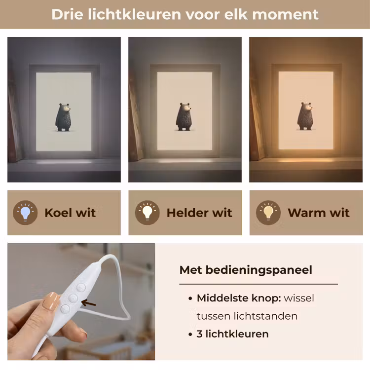 Nachtlampje - Beer - Donkerbruin - Minimalistisch — 7