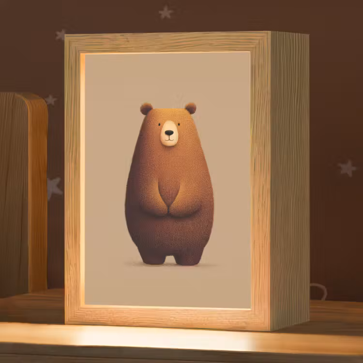 Nachtlampje - Beer - Minimalistisch - Bruin — 1