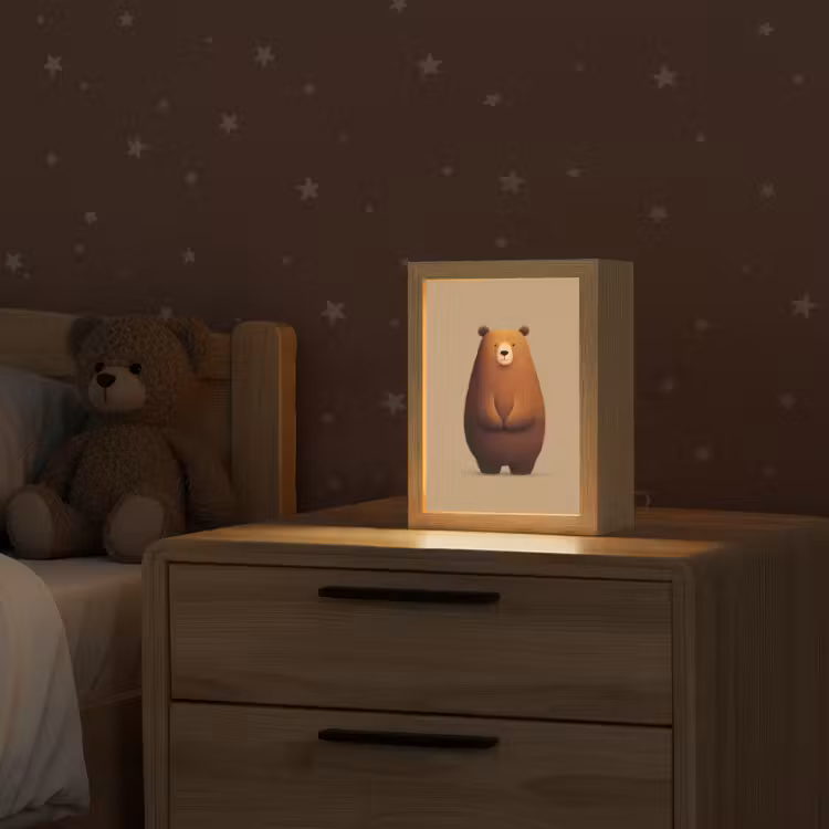 Nachtlampje - Beer - Minimalistisch - Bruin — 2