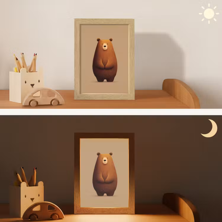 Nachtlampje - Beer - Minimalistisch - Bruin — 5