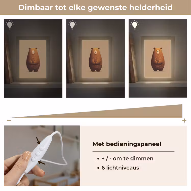 Nachtlampje - Beer - Minimalistisch - Bruin — 6