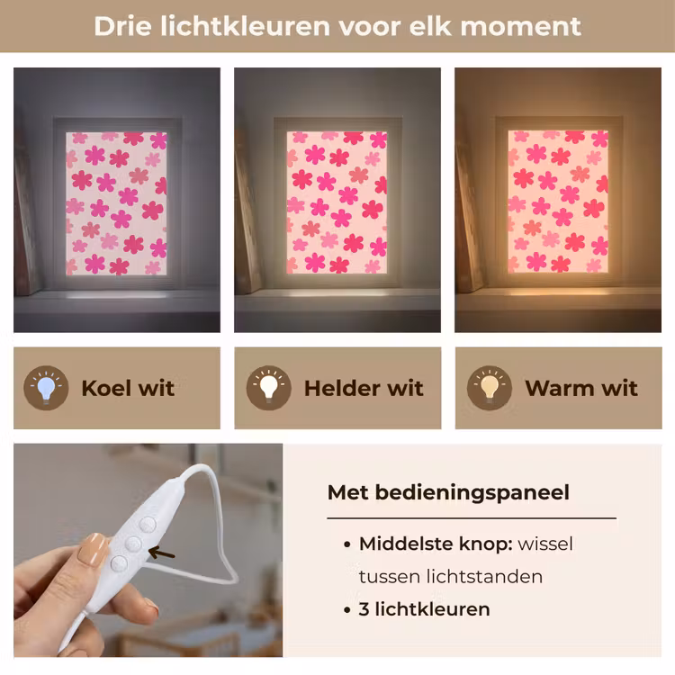 Nachtlampje - Bloemen - Patroon - Roze — 7