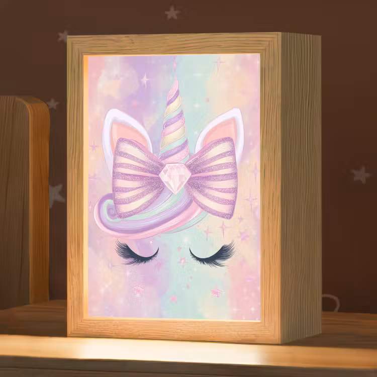 Nachtlampje - Eenhoorn - Glitters - Regenboog - Pastel — 1