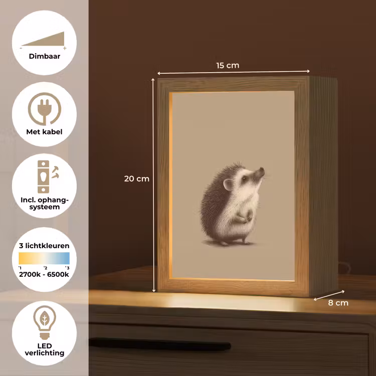 Nachtlampje - Egel - Snuitje - Bruin - Stekels — 8