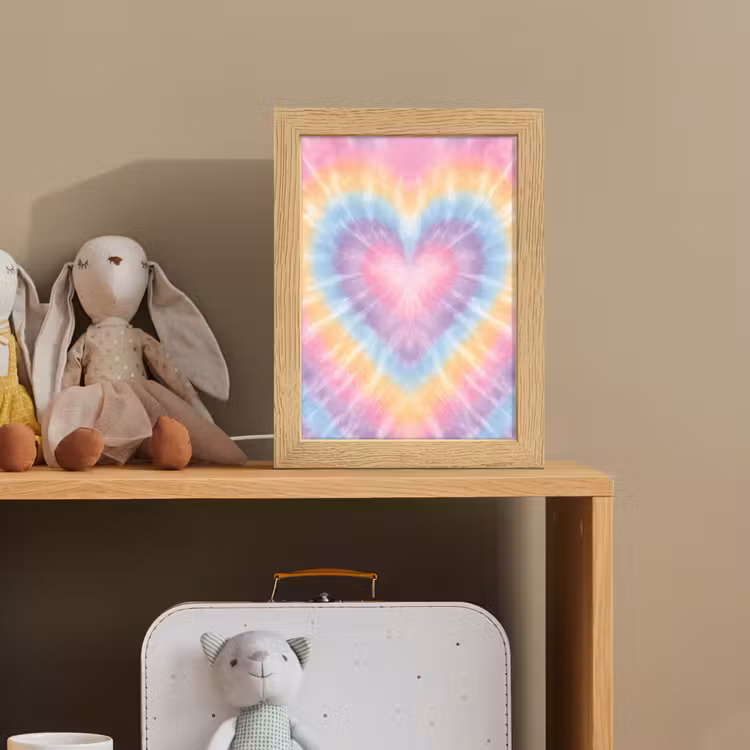 Nachtlampje - Hartvorm - Pastelkleuren - Tie Dye — 3