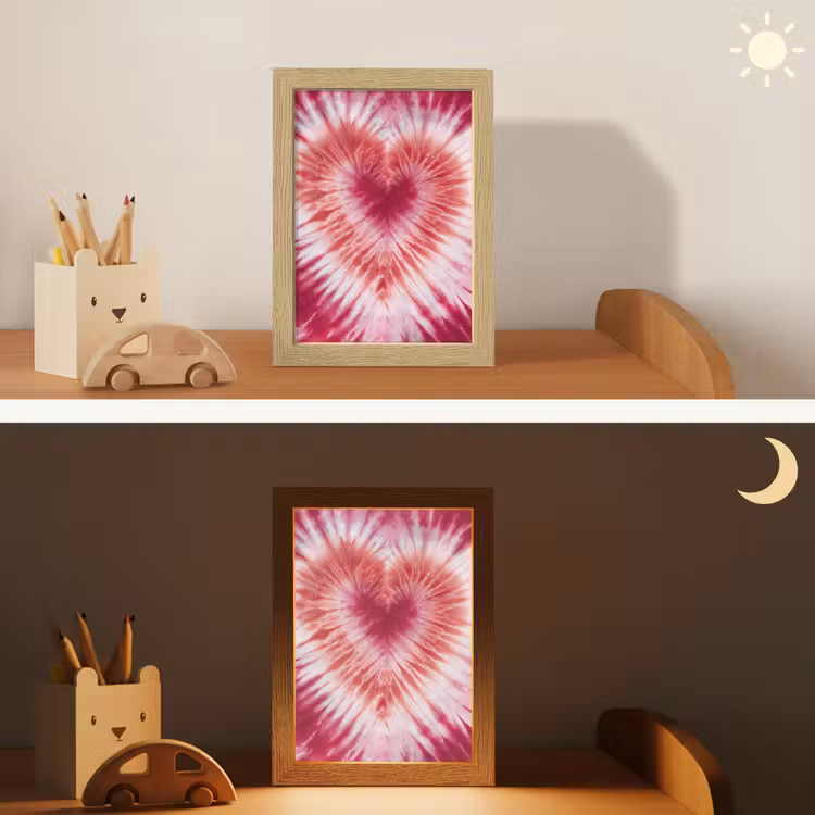 Nachtlampje - Hartvorm - Roze - Tie dye — 5