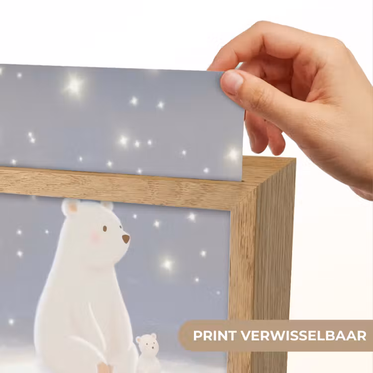 Nachtlampje - Ijsbeer - Sneeuw - Sterren - Blauw — 4