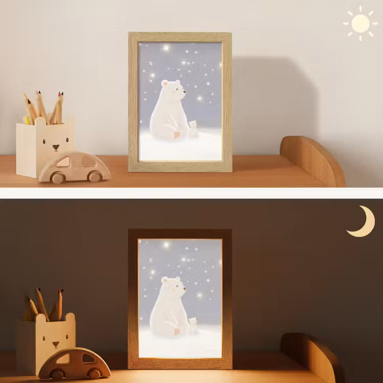 Nachtlampje - Ijsbeer - Sneeuw - Sterren - Blauw — 5