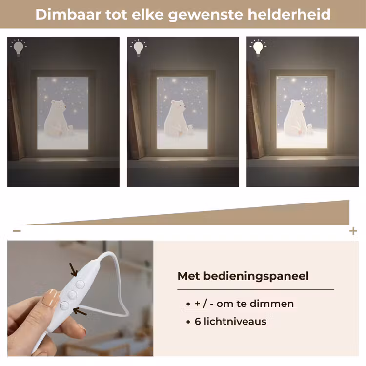Nachtlampje - Ijsbeer - Sneeuw - Sterren - Blauw — 6