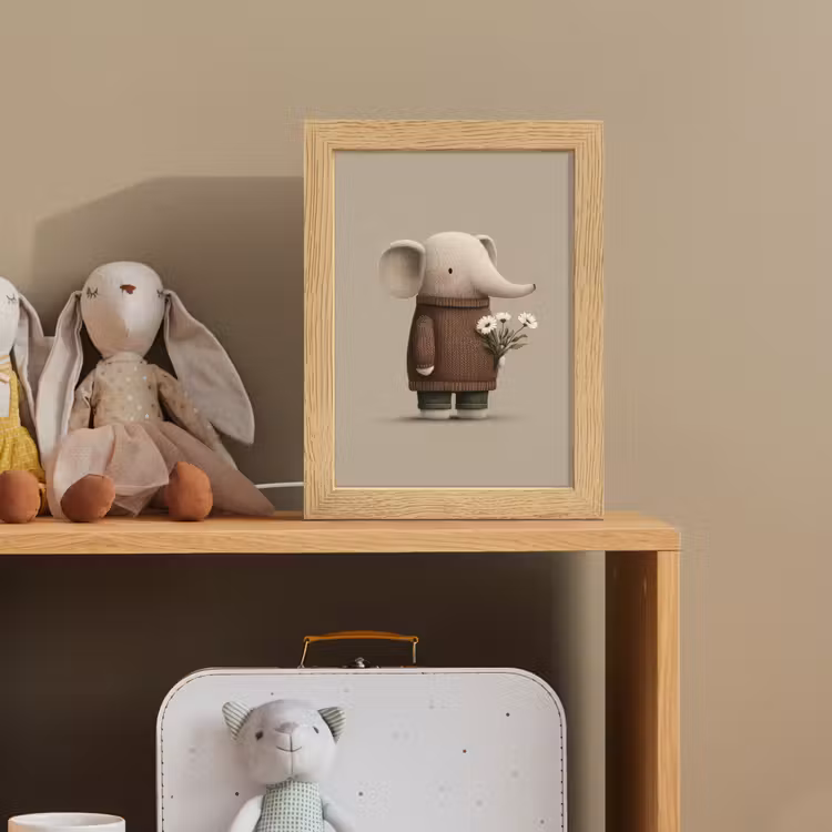 Nachtlampje - Olifant - Witte bloemen - Kindvriendelijk — 3