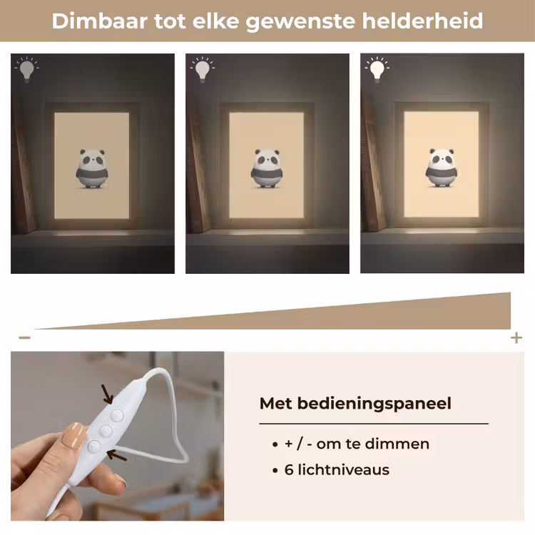 Nachtlampje - Panda - Beige - Minimalistisch — 6
