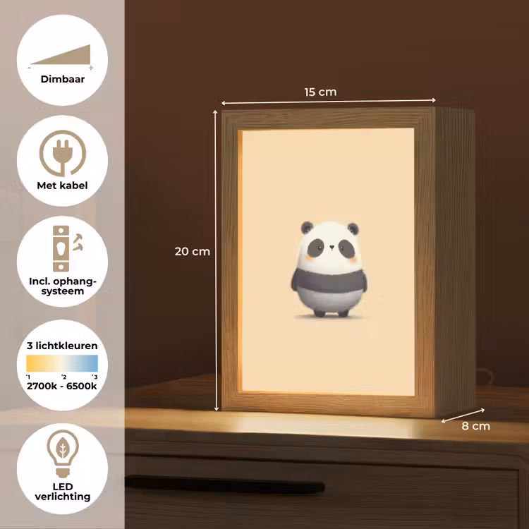 Nachtlampje - Panda - Beige - Minimalistisch — 8