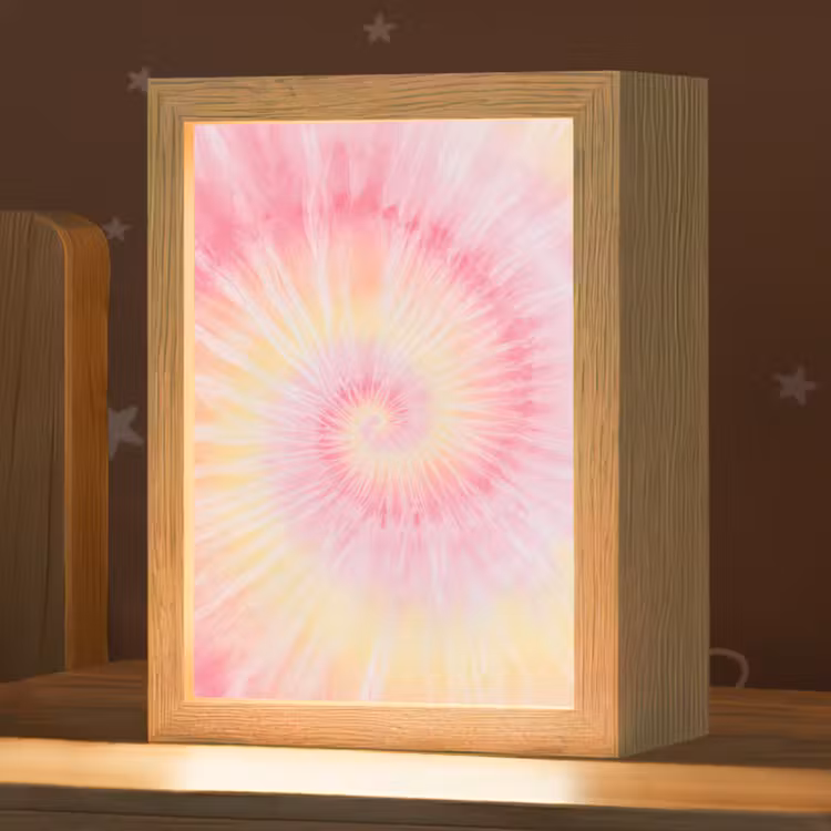 Nachtlampje - Patroon - Tie Dye - Pasteltinten - Roze — 1