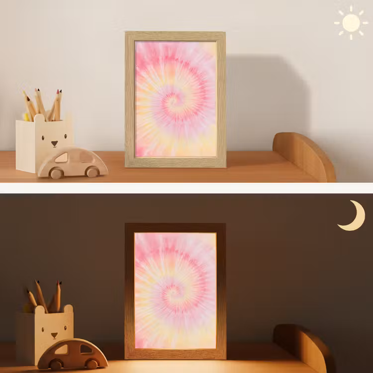 Nachtlampje - Patroon - Tie Dye - Pasteltinten - Roze — 5