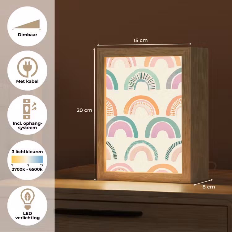 Nachtlampje - Regenboog - Pastel - Patroon — 8