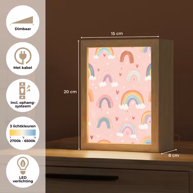 Nachtlampje - Regenboog - Patroon - Pastel — 8