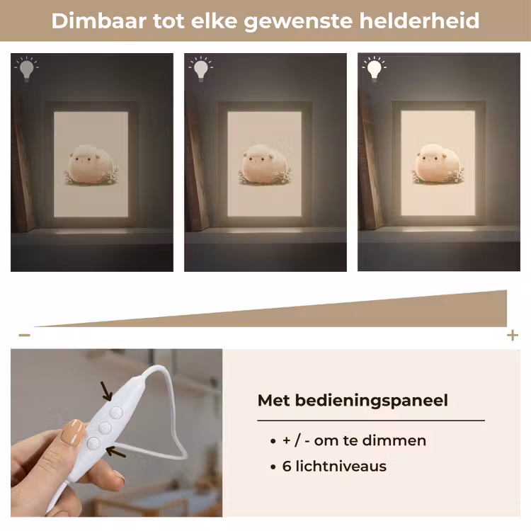 Nachtlampje - Schaap - Beige - Bloemen — 6