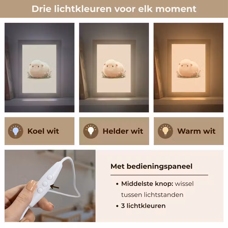 Nachtlampje - Schaap - Beige - Bloemen — 7