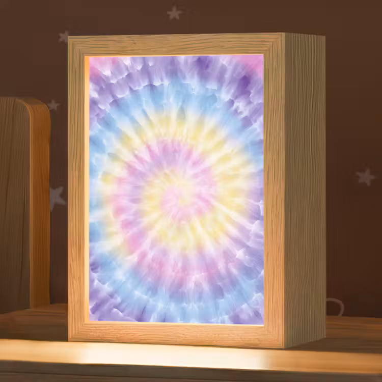 Nachtlampje - Spiraal - Tie dye - Pasteltinten — 1