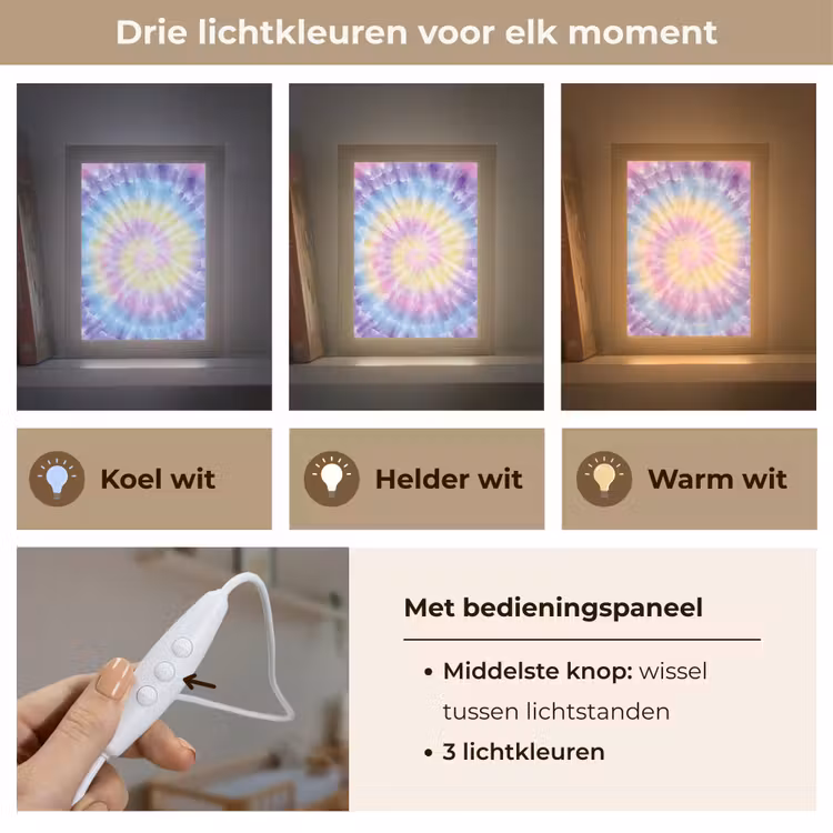 Nachtlampje - Spiraal - Tie dye - Pasteltinten — 7