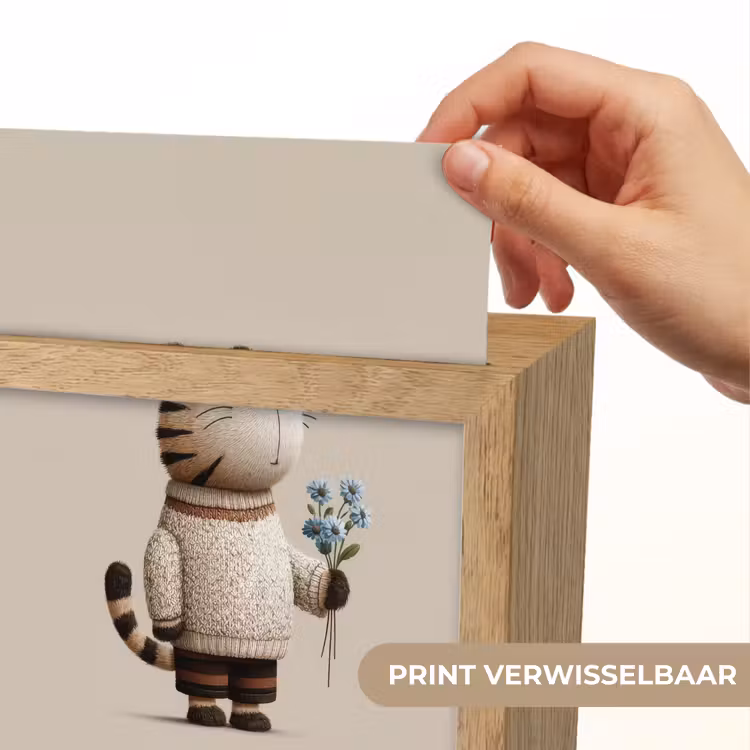 Nachtlampje - Tijger - Blauwe bloemen - Rustig — 4