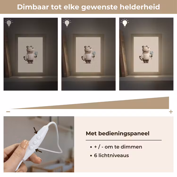 Nachtlampje - Tijger - Blauwe bloemen - Rustig — 6