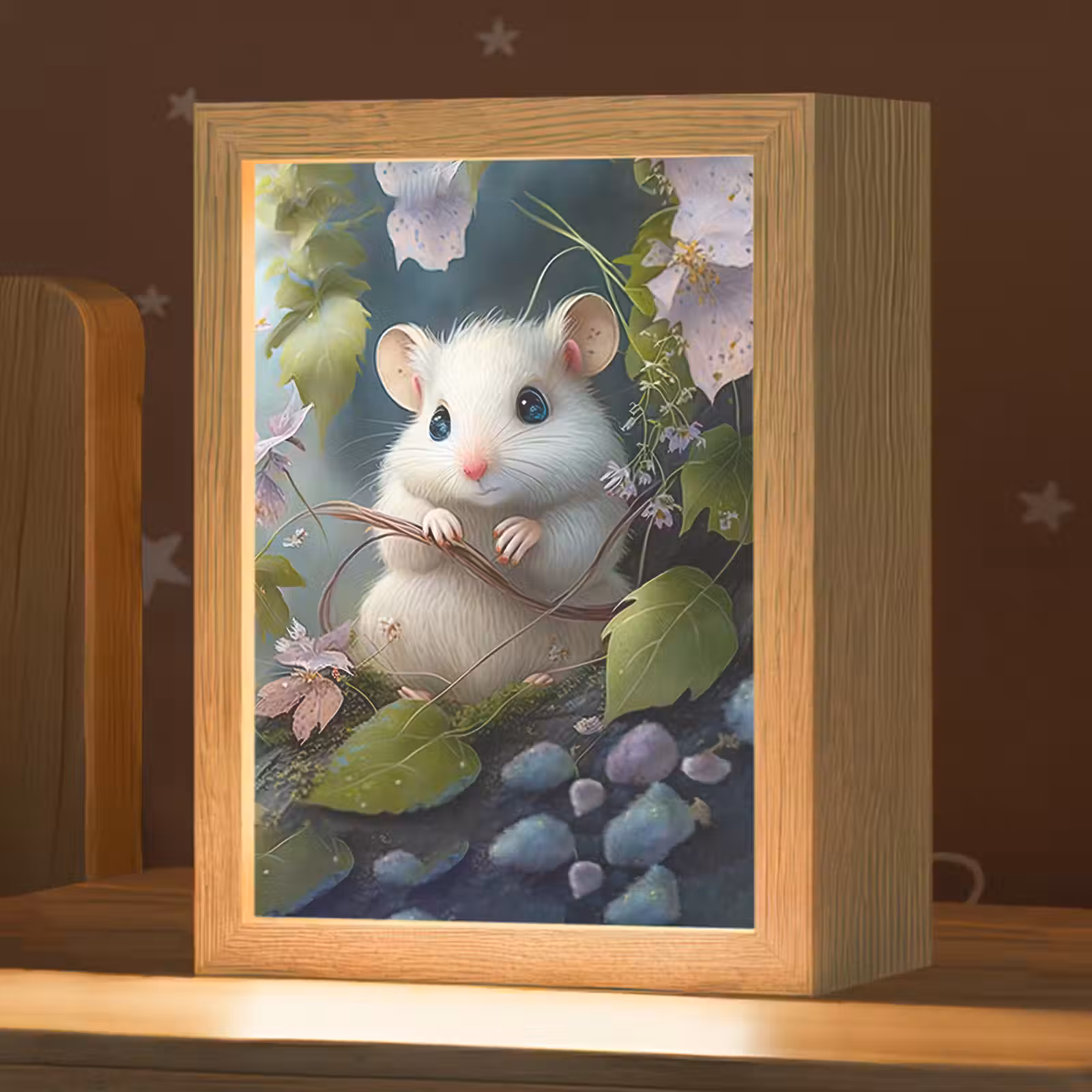 Nachtlampje - Muis - Bos - Bloemen - Illustratie - Bosdieren — 1