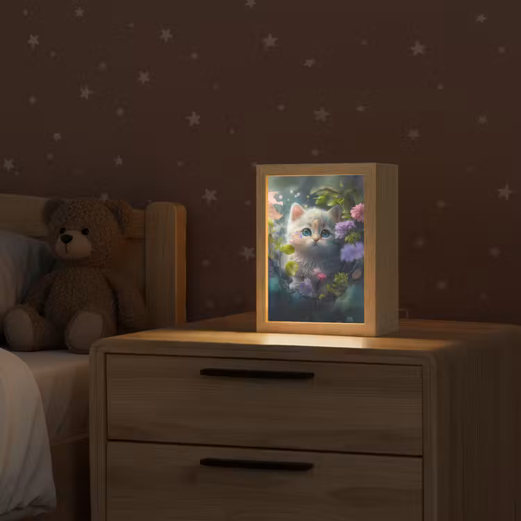 Nachtlampje - Kitten - Bloemen - Bos - Illustratie - Poes — 2
