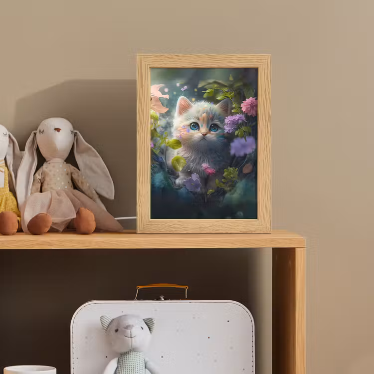 Nachtlampje - Kitten - Bloemen - Bos - Illustratie - Poes — 3
