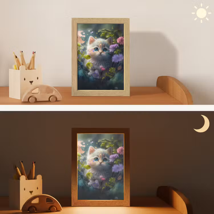 Nachtlampje - Kitten - Bloemen - Bos - Illustratie - Poes — 5