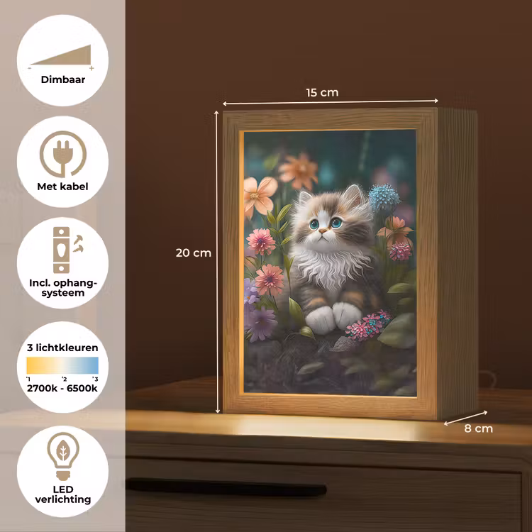 Nachtlampje - Kitten - Illustratie - Bloemen - Natuur - Kat — 8
