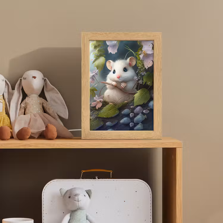 Nachtlampje - Muis - Bos - Bloemen - Illustratie - Bosdieren — 3