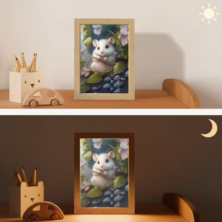 Nachtlampje - Muis - Bos - Bloemen - Illustratie - Bosdieren — 5