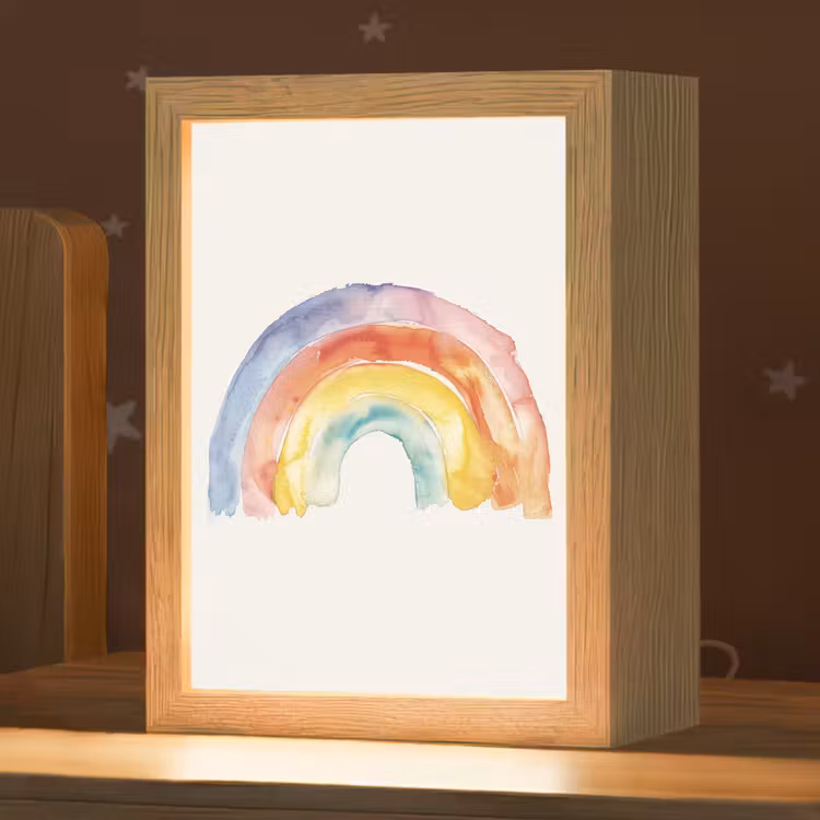 Nachtlampje - Regenboog - Watercolor - Kleurrijk — 1