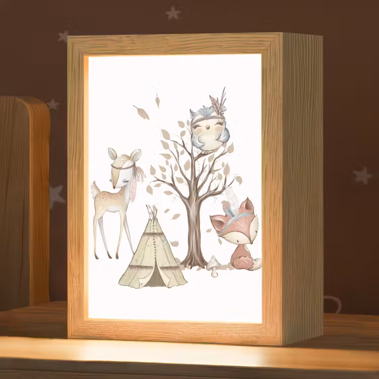 Nachtlampje - Wilde dieren - Bos - Illustratie — 1