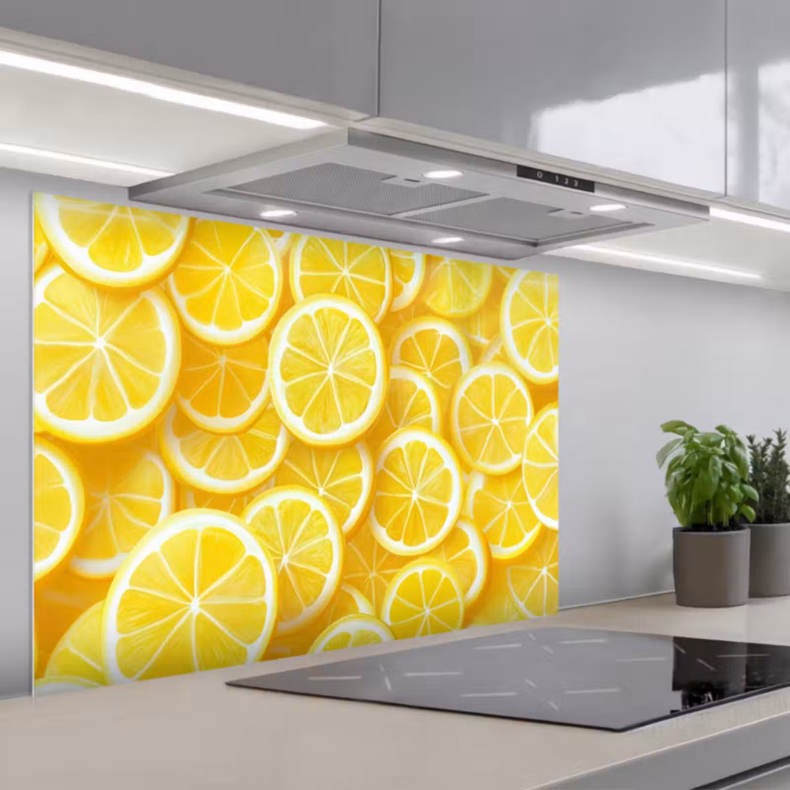 Spatscherm keuken - Citroenen - Geel - Zomers - levendig — 1