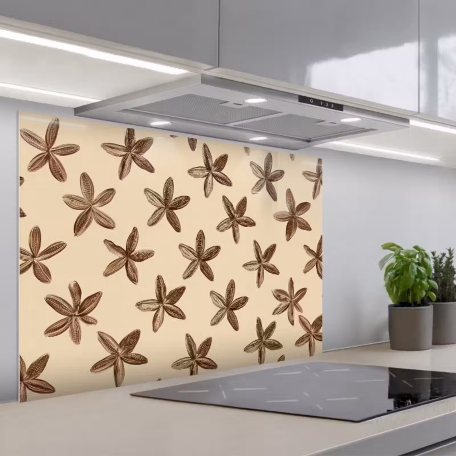 Spatscherm keuken - Sterren - Bruin - Natuurlijk — 1