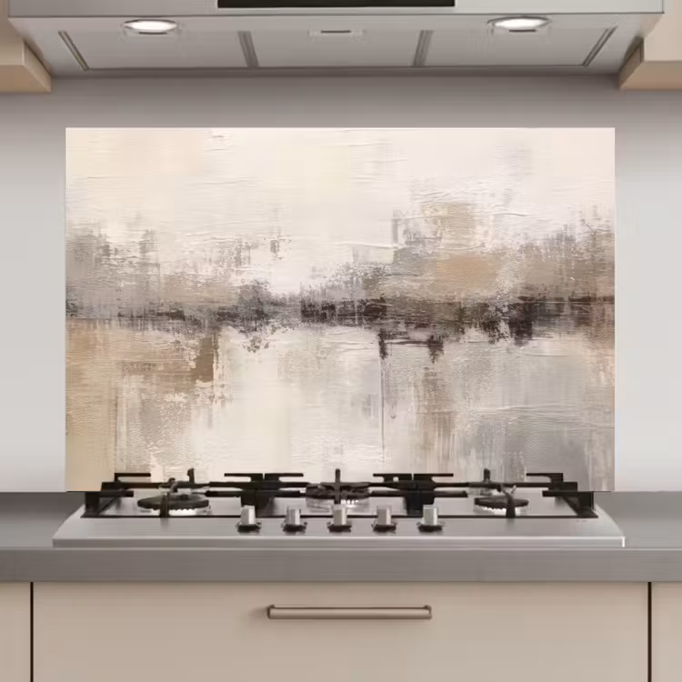 Spatscherm keuken - Moderne kunst - Abstract - Beige — 1