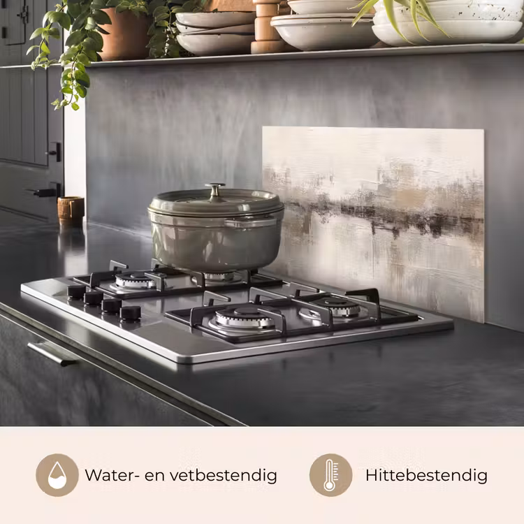 Spatscherm keuken - Moderne kunst - Abstract - Beige — 7