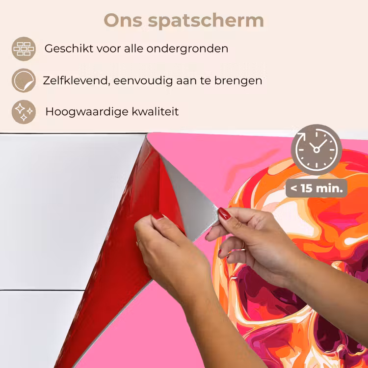 Spatscherm keuken - Felroze - Tanden - Schedel — 4