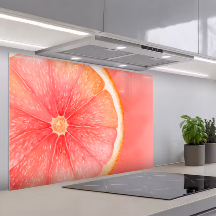 Spatscherm keuken - Grapefruit - Roze - Levendig — 1