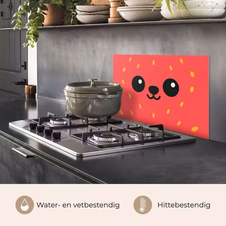 Spatscherm keuken - Kat - Aardbei - Cartoon — 6