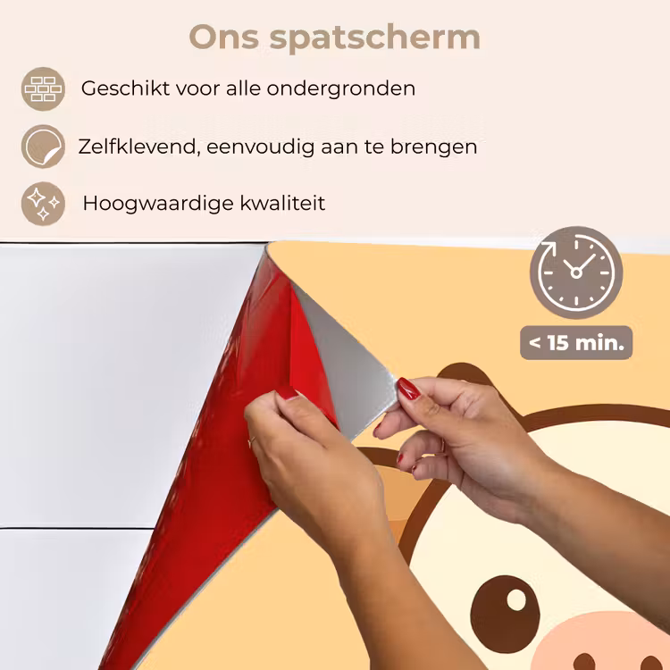 Spatscherm keuken - Koe - Oranje - Cartoon — 3