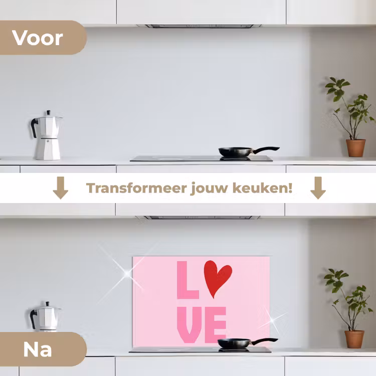Keuken achterwand - Love - Roze - Hart - Valentijn — 3
